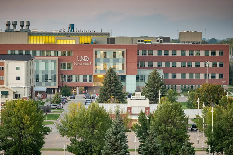 The outside of the UND School of Medicine and Health Sciences building.