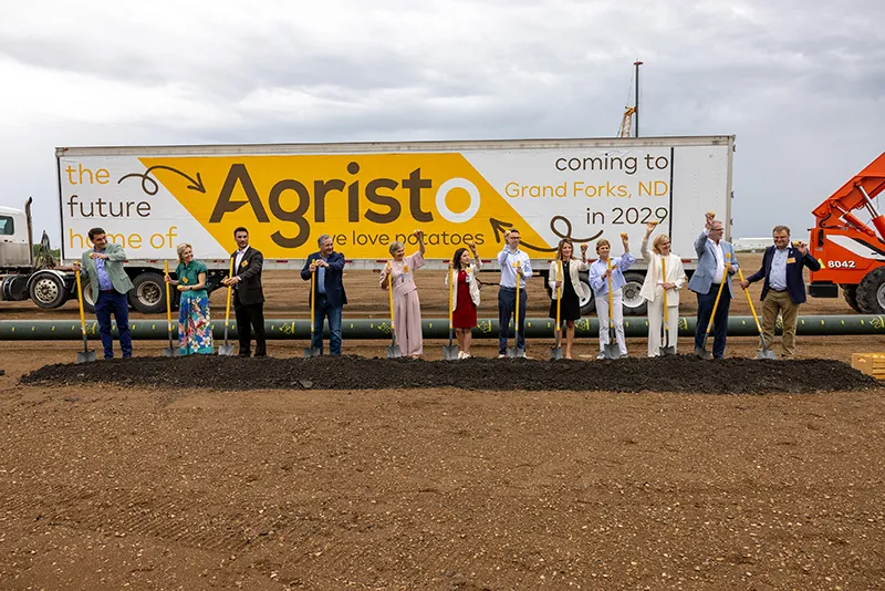 A photo taken at the Agristo groundbreaking "Plant your Roots" event.